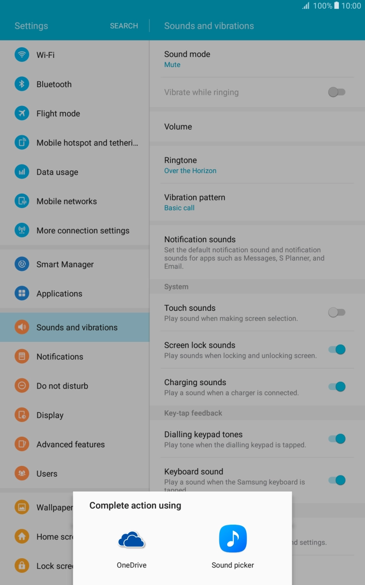 Press Sound picker.