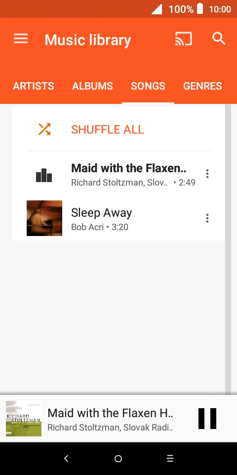 Press the song title at the bottom of the screen. Press the song title at the bottom of the screen.