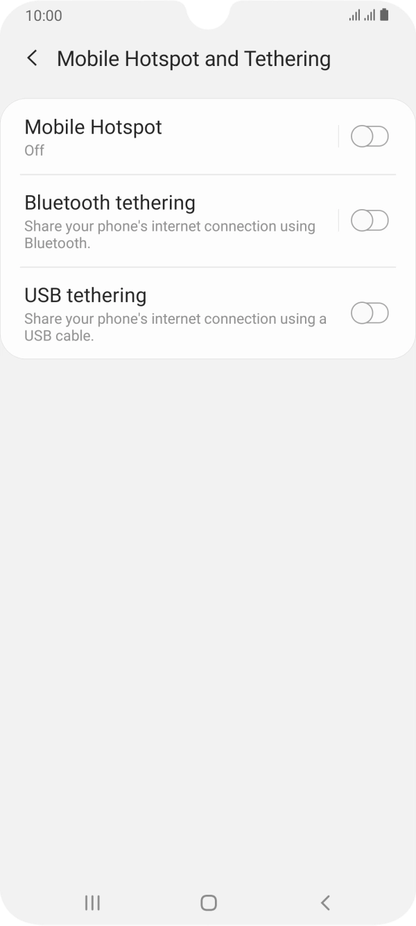 Press Mobile Hotspot. Press Mobile Hotspot.