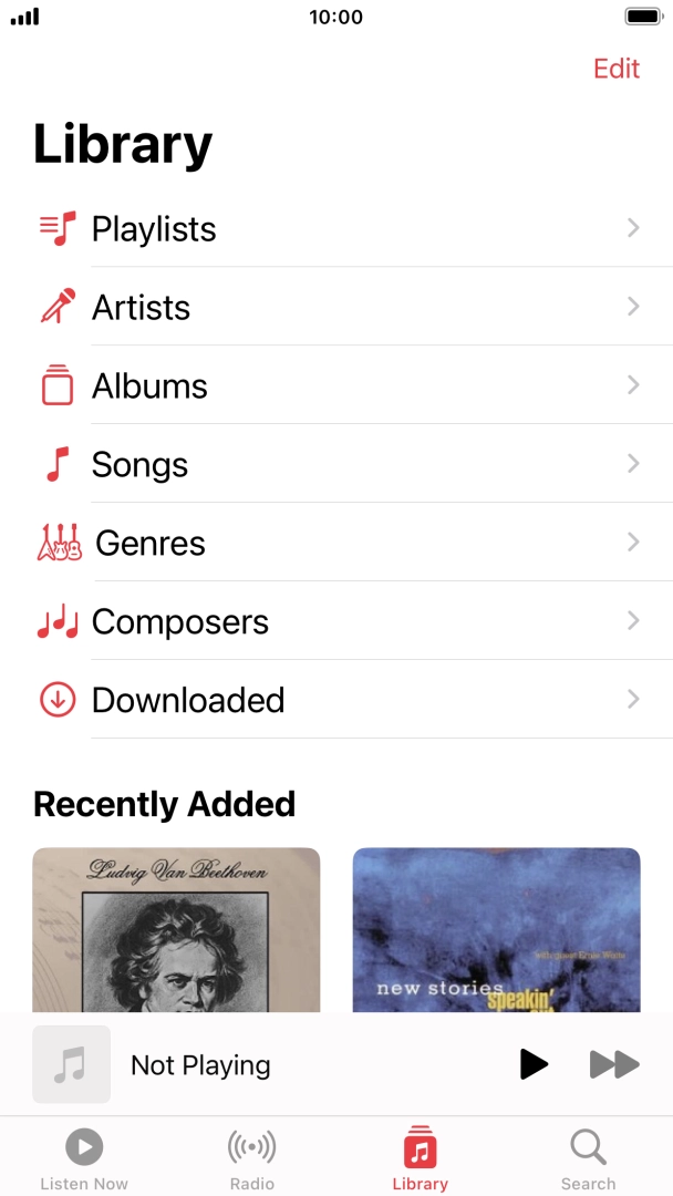 Press Playlists.