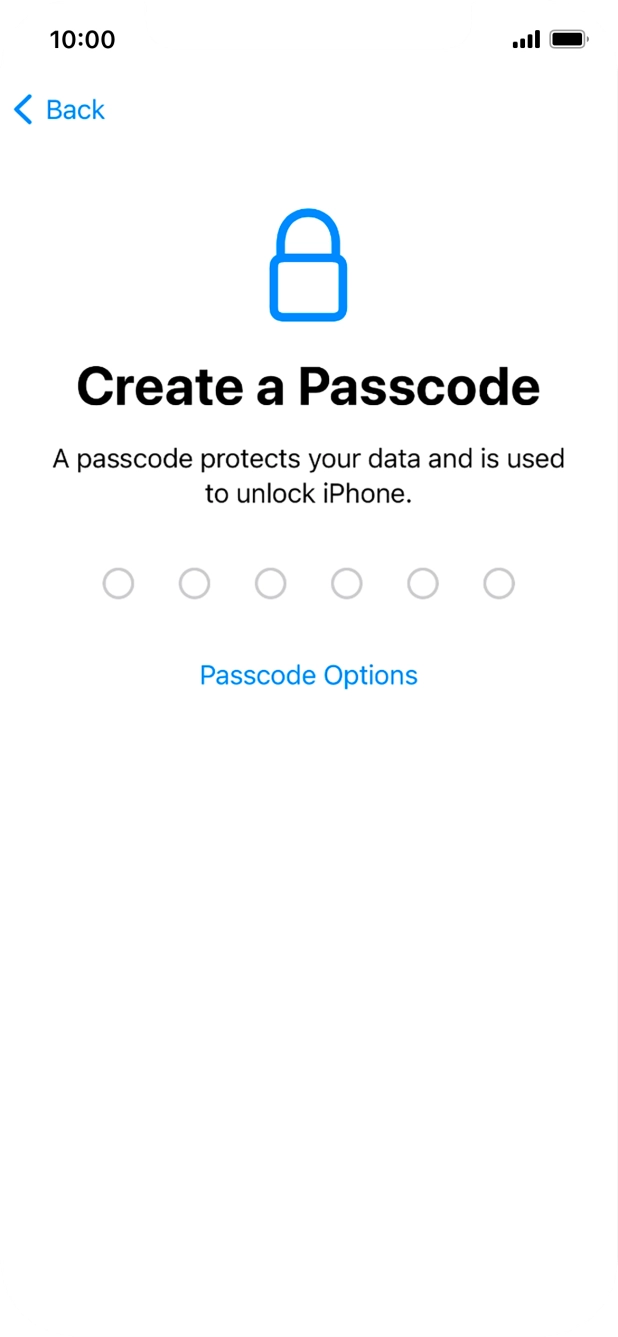 Press Passcode Options. Press Passcode Options.