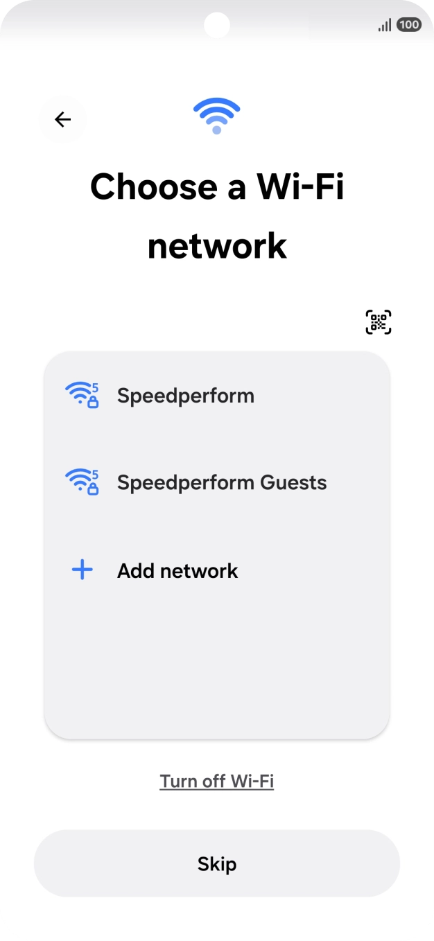 Press the required WiFi network.