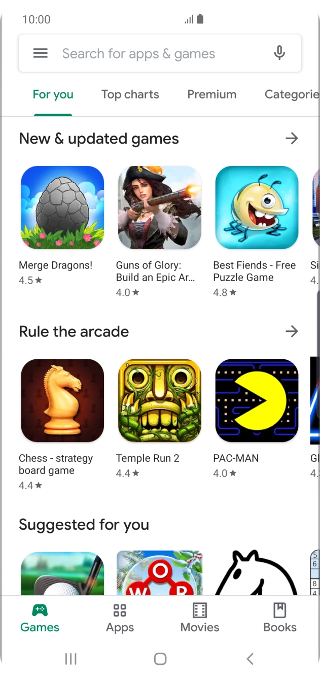 Press the search field. Press the search field.