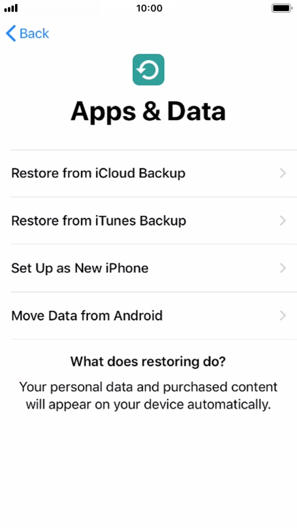 You can transfer content from an Android phone when your phone is activated for the first time and after a factory reset. When this screen is displayed, your phone is ready to transfer content from an Android phone.