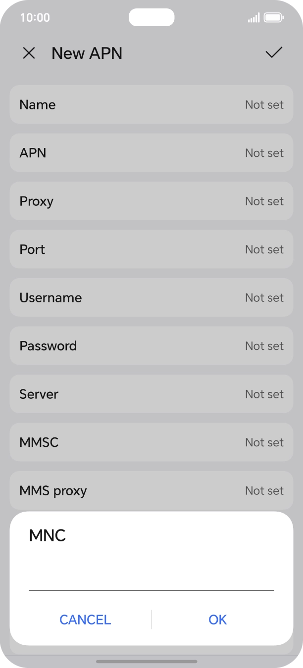 Key in 10 and press OK.