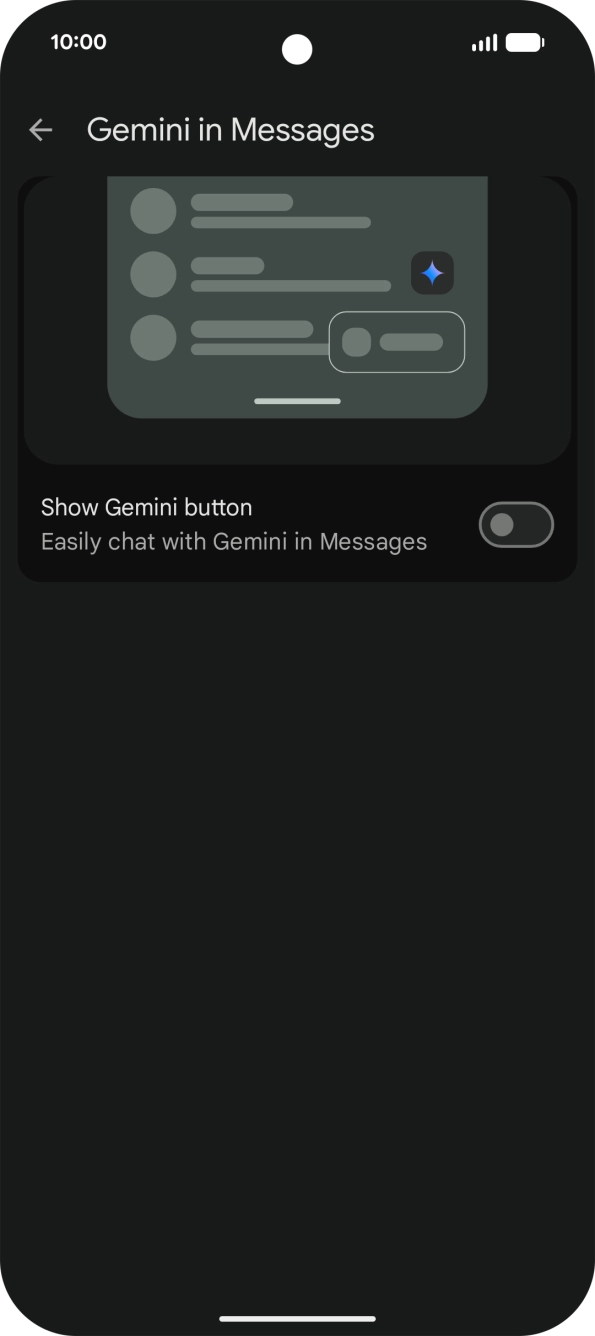 Press the indicator next to 'Show Gemini button' to turn on the function.