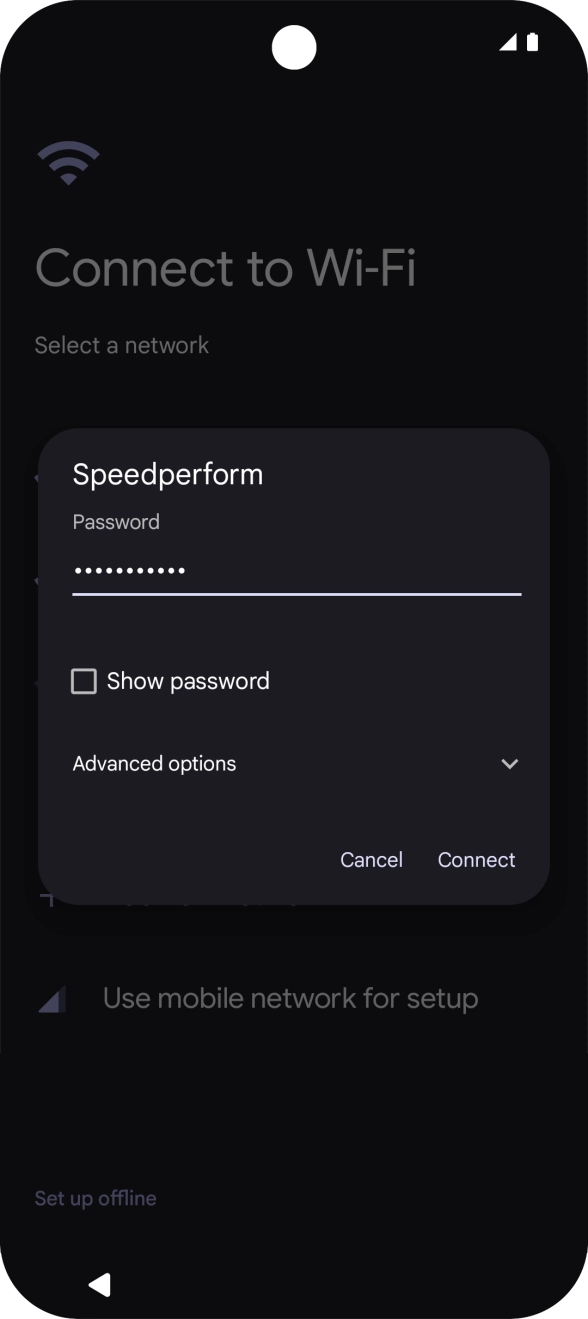 Key in the password for the WiFi network and press Connect. Key in the password for the WiFi network and press Connect.