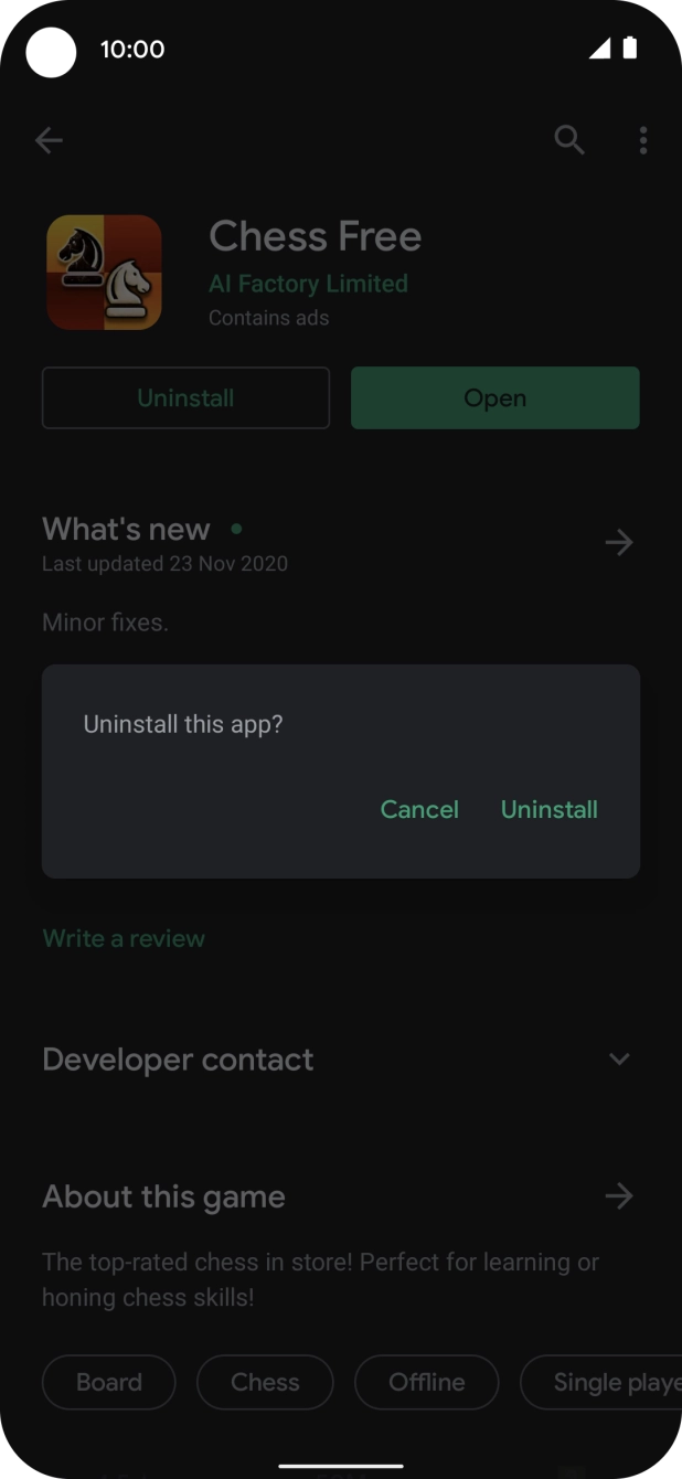 Press Uninstall.
