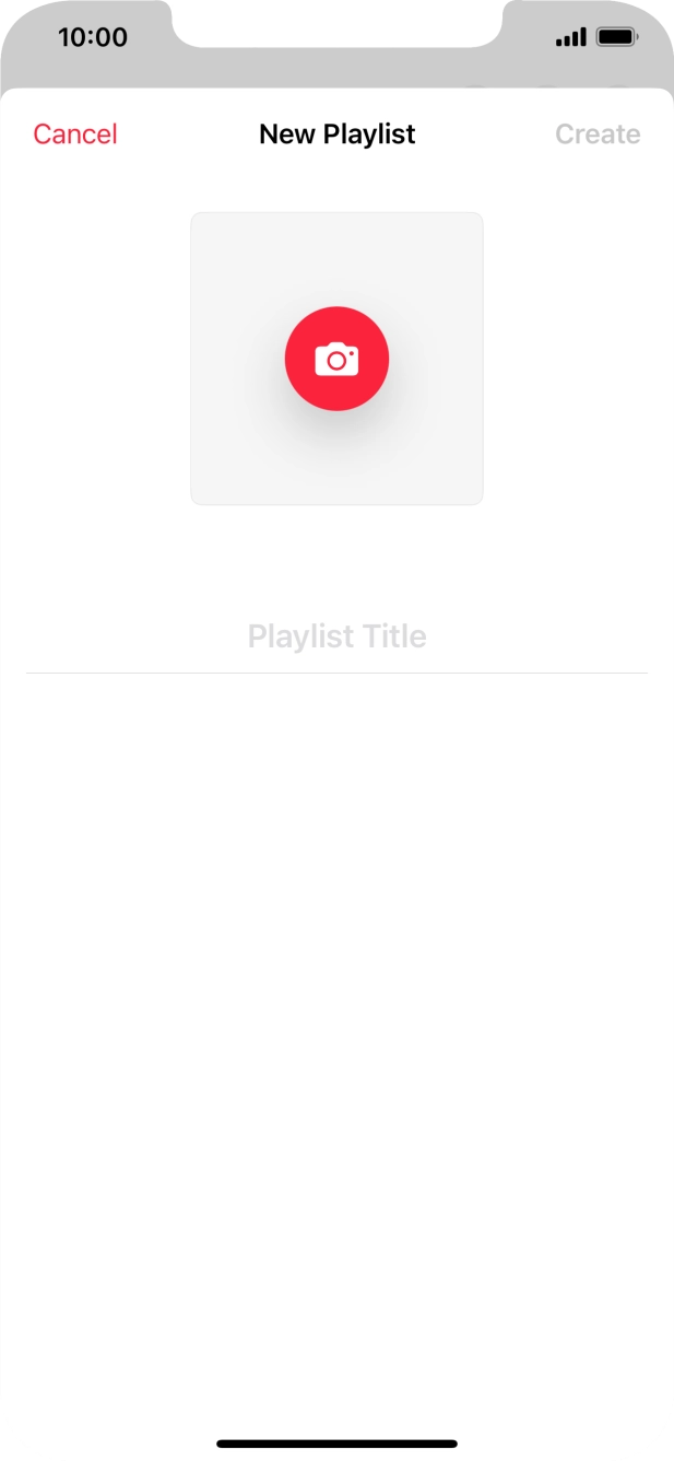 Press the text input field and key in a name for the playlist. Press the text input field and key in a name for the playlist.