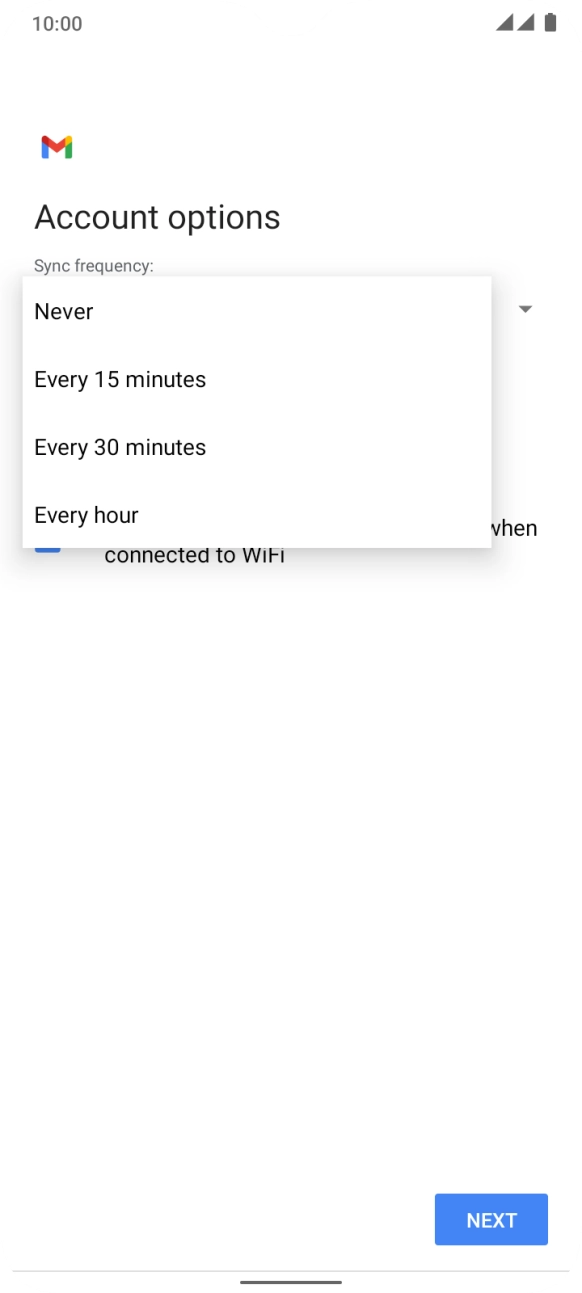 Press the required setting.