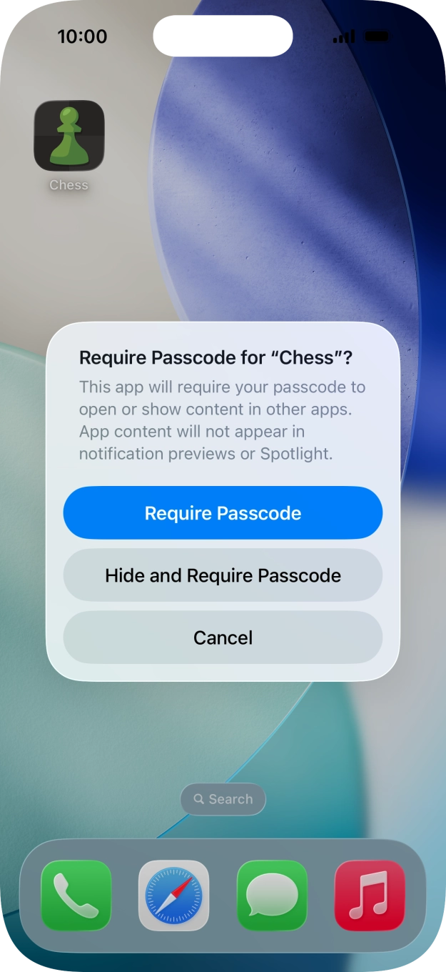 Press Require Passcode.