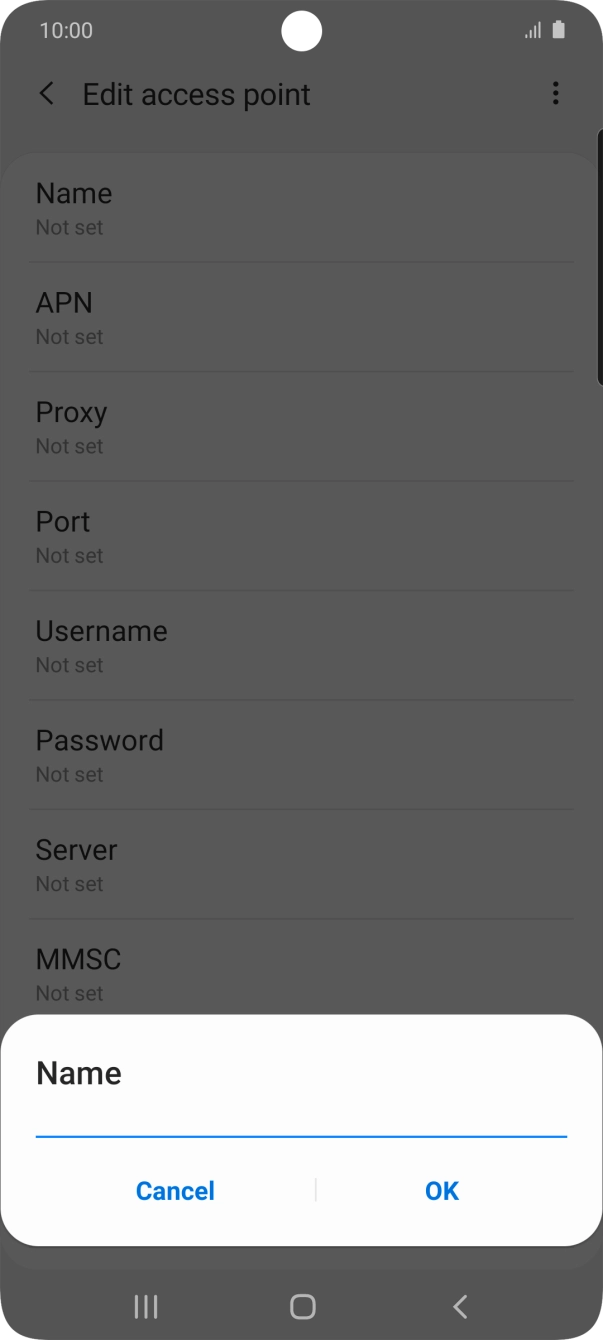 Key in O2 UK Internet and press OK. Key in O2 UK Internet and press OK.