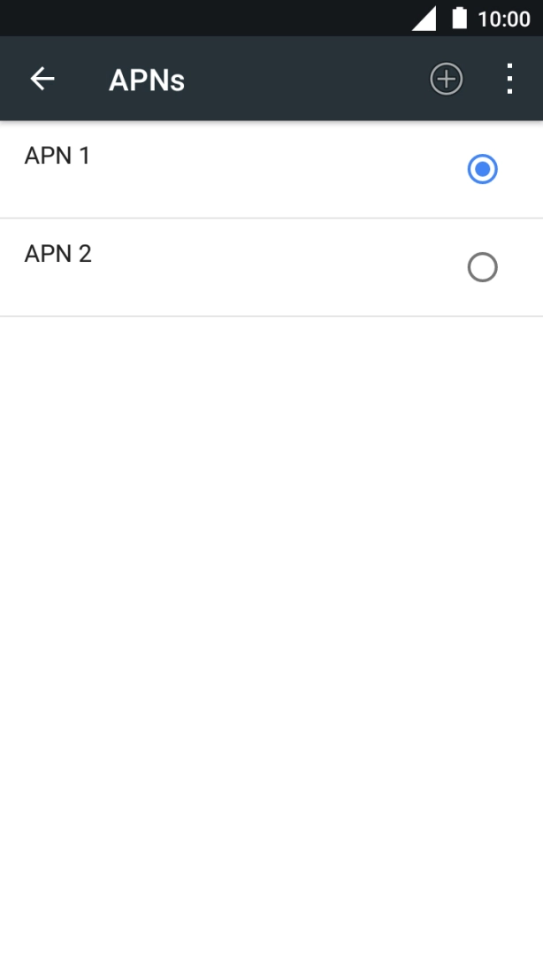 Press the field next to the data connection to activate it.