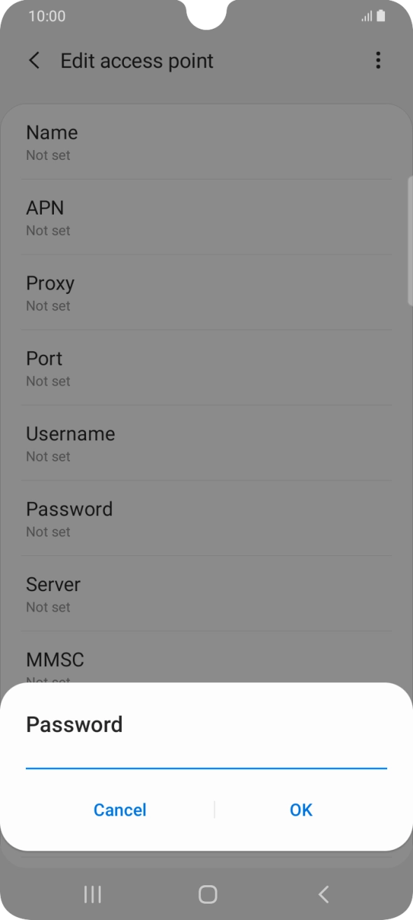 Key in password and press OK. Key in password and press OK.