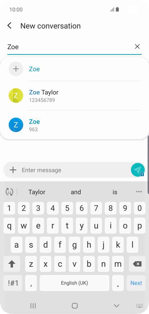 Press the required contact. Press the required contact.