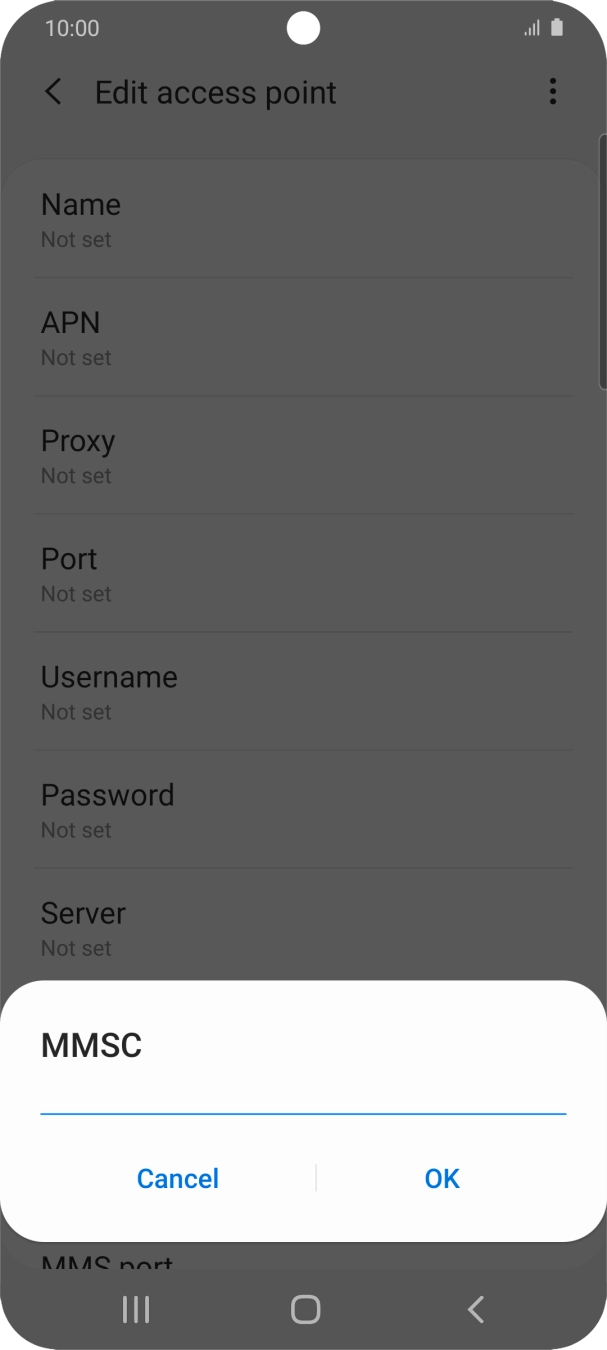Key in http://mmsc.mms.o2.co.uk:8002 and press OK. Key in http://mmsc.mms.o2.co.uk:8002 and press OK.