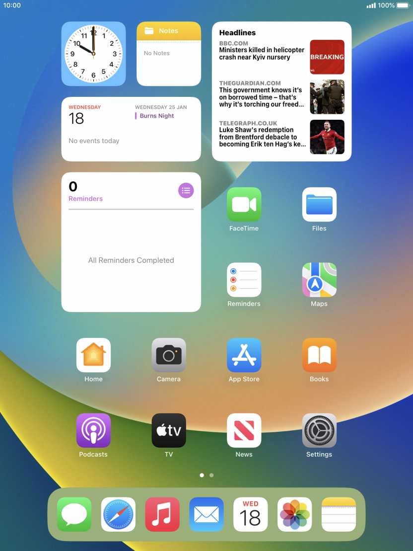 Slide your finger downwards starting from the top right side of the screen.