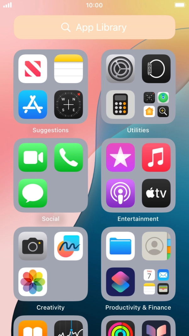 Press the required app. Press the required app.