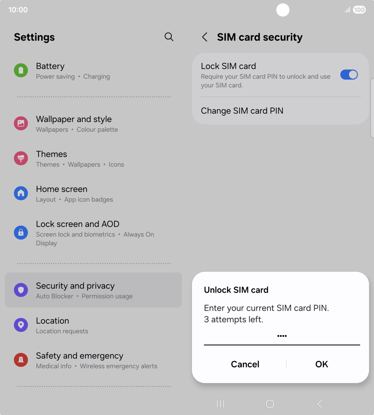 Key in your SIM PIN and press OK. The default SIM PIN is 0000.