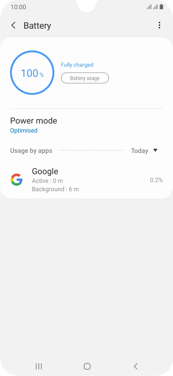 Press Power mode.