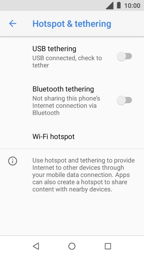Press Wi-Fi hotspot.