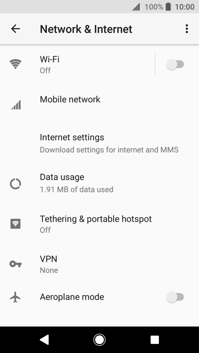 Press Data usage.