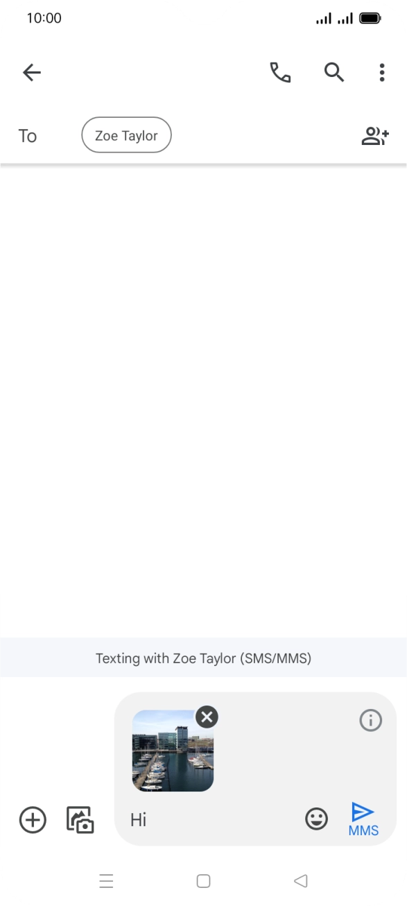 Press the send icon when you've finished your picture message. Press the send icon when you've finished your picture message.