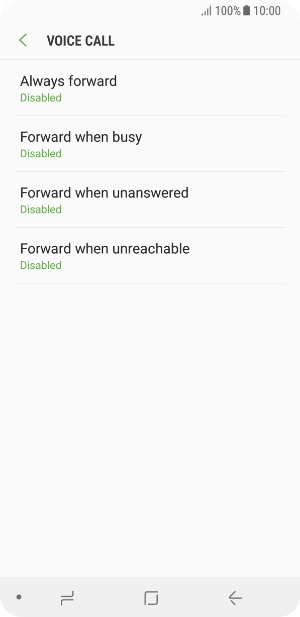Press the required divert type. Press the required divert type.