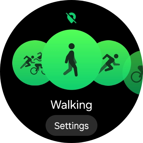 Drag your finger right or left to select the required activity. Drag your finger right or left to select the required activity.