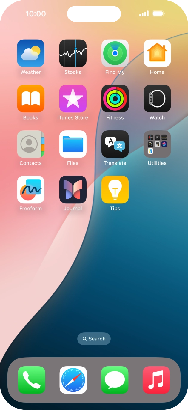 Press and hold anywhere on the home screen.