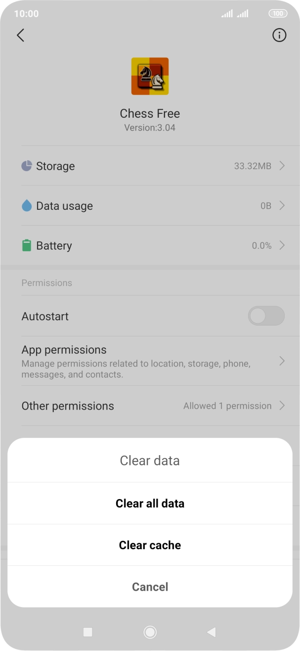 Press Clear cache.