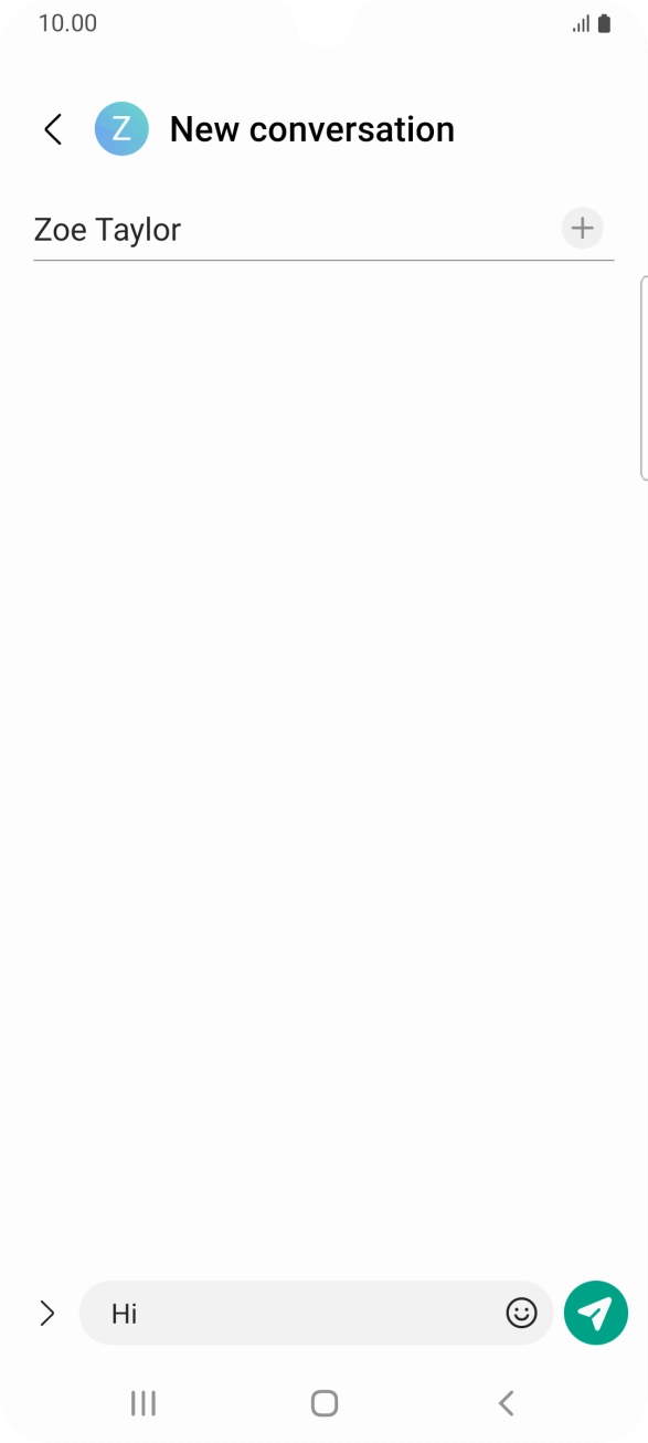 Press the send icon when you've finished your text message. Press the send icon when you've finished your text message.