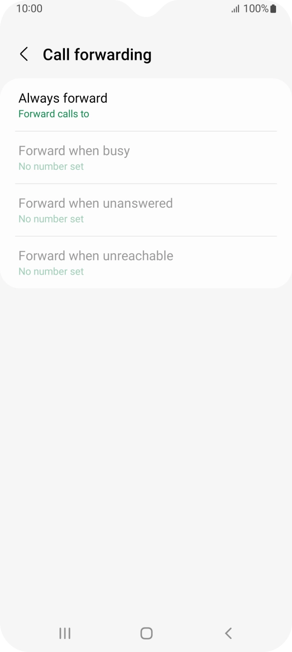 Press the required divert type. Press the required divert type.