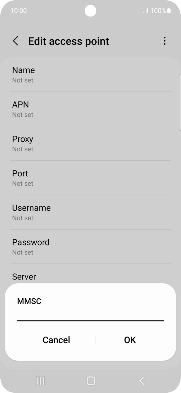 Key in http://mmsc.mms.o2.co.uk:8002 and press OK.