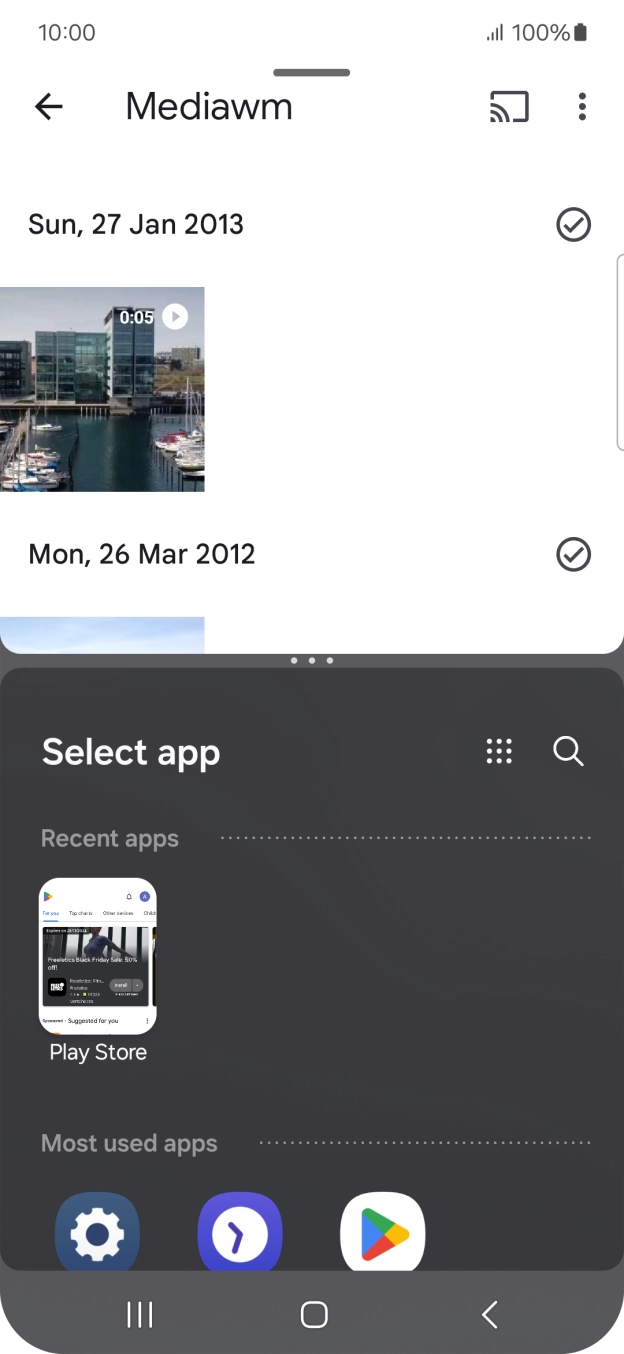 Press the second application. Press the second application.