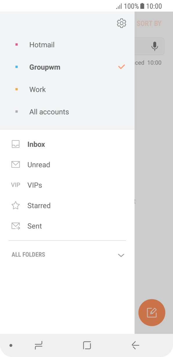 Press the settings icon. Press the settings icon.
