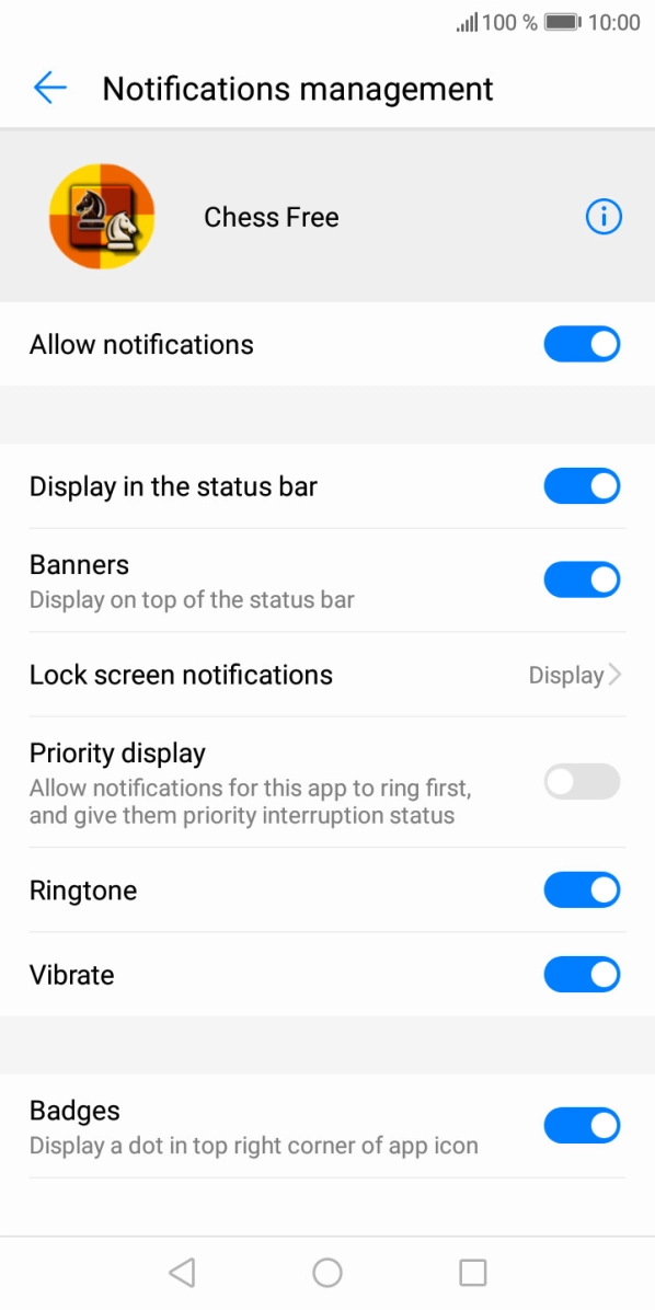 Press the indicator next to 'Allow notifications' to turn on the function.