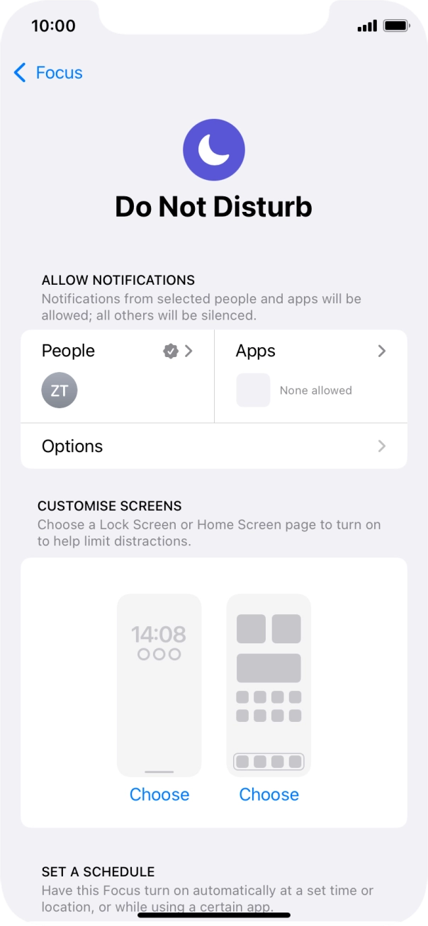 Press People and follow the instructions on the screen to select which contacts you would like to receive calls and notifications from when Do Not Disturb is turned on. Press People and follow the instructions on the screen to select which contacts you would like to receive calls and notifications from when Do Not Disturb is turned on.