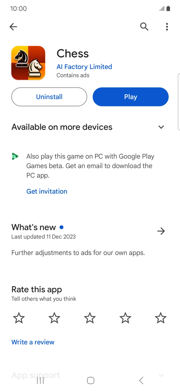 Press Uninstall.