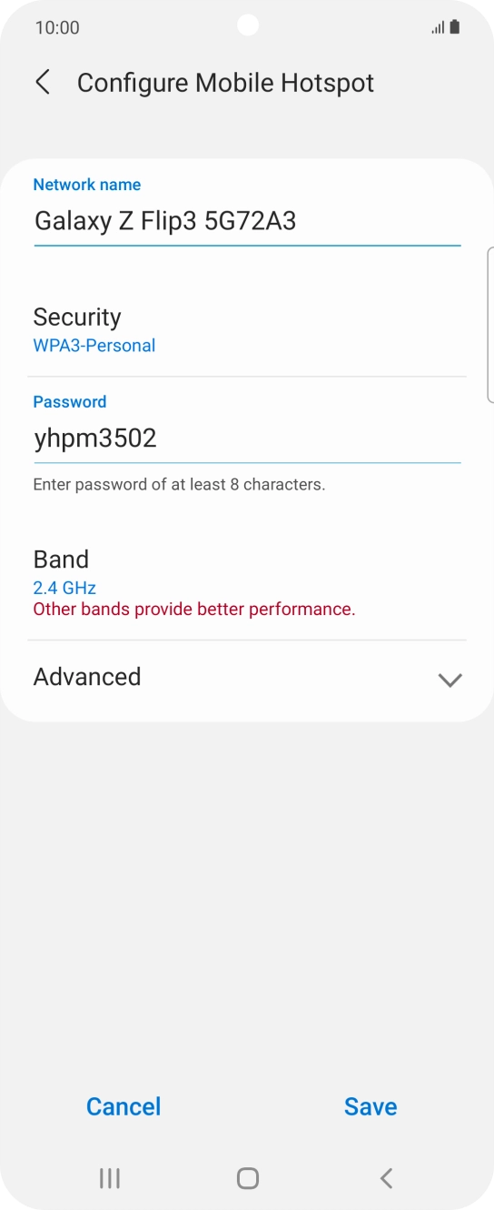 Press the field below 'Password' and key in the required password. Press the field below 'Password' and key in the required password.