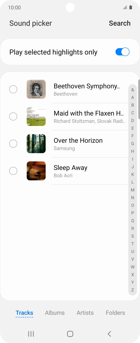 Press the required ring tones to hear them.