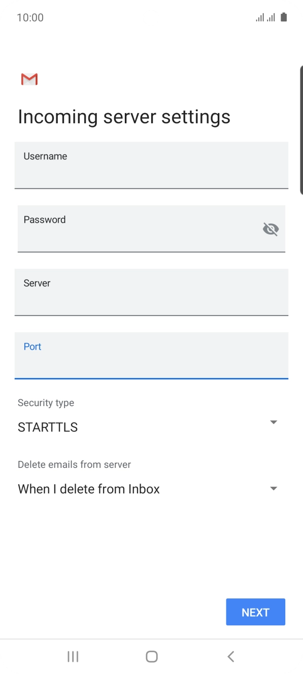 Press the drop down list below 'Security type'. Press the drop down list below 'Security type'.