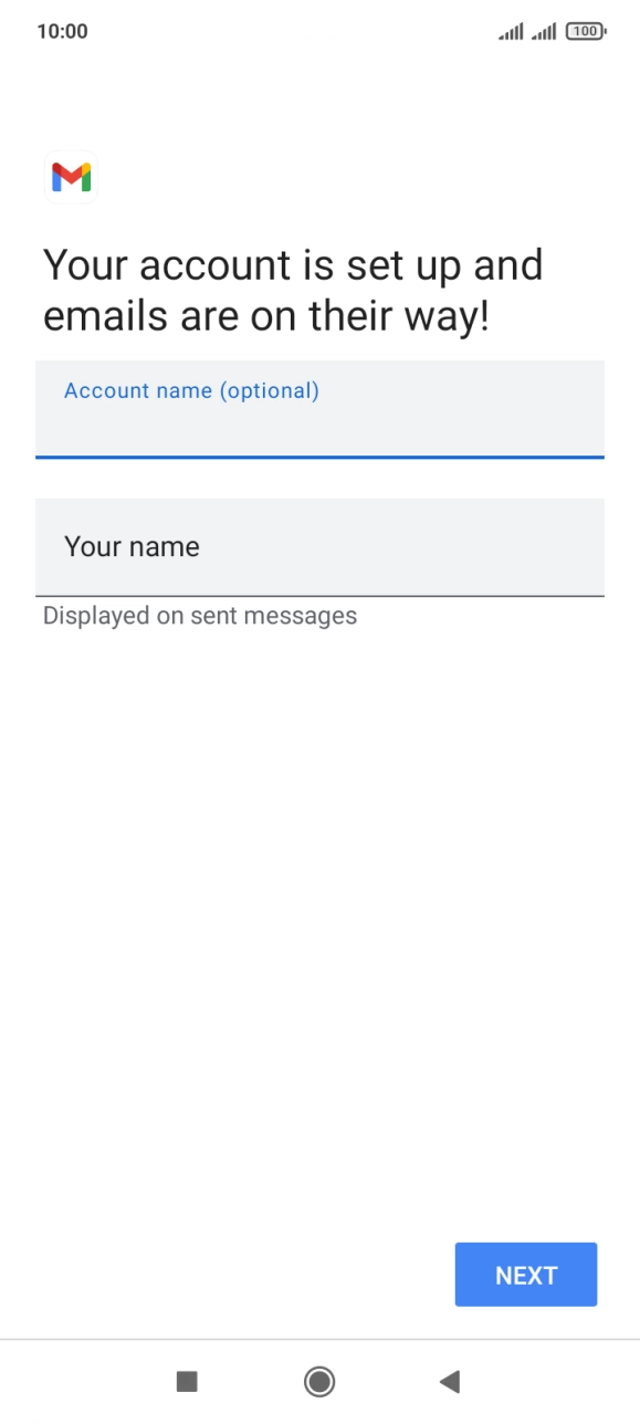 Press Your name and key in the required sender name.