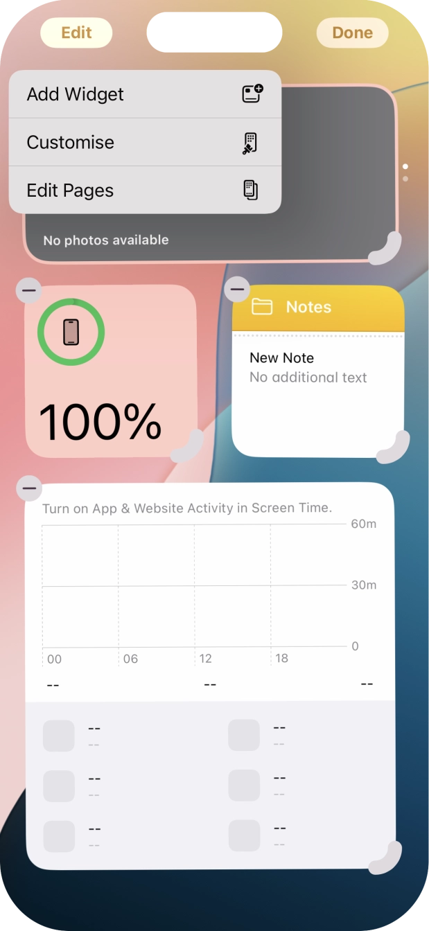 Press Add Widget. Press Add Widget.