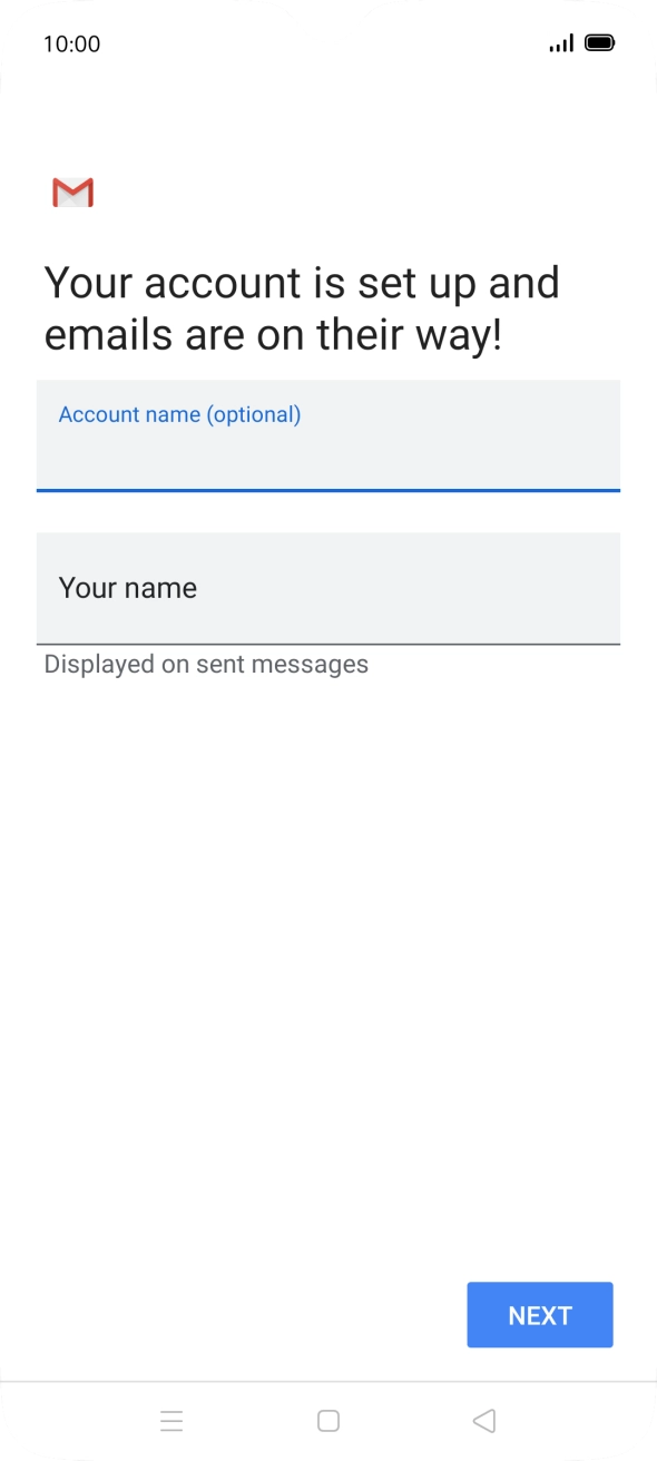 Press Your name and key in the required sender name.