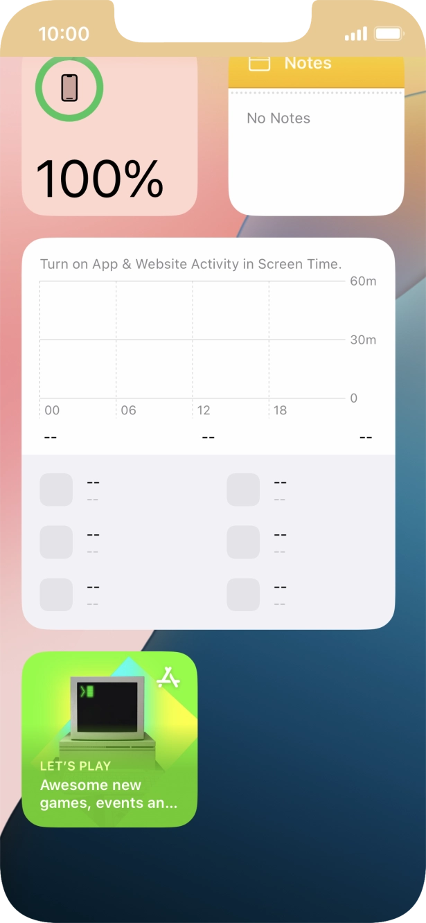 Press and hold the required widget until a pop-up menu is displayed. Press and hold the required widget until a pop-up menu is displayed.