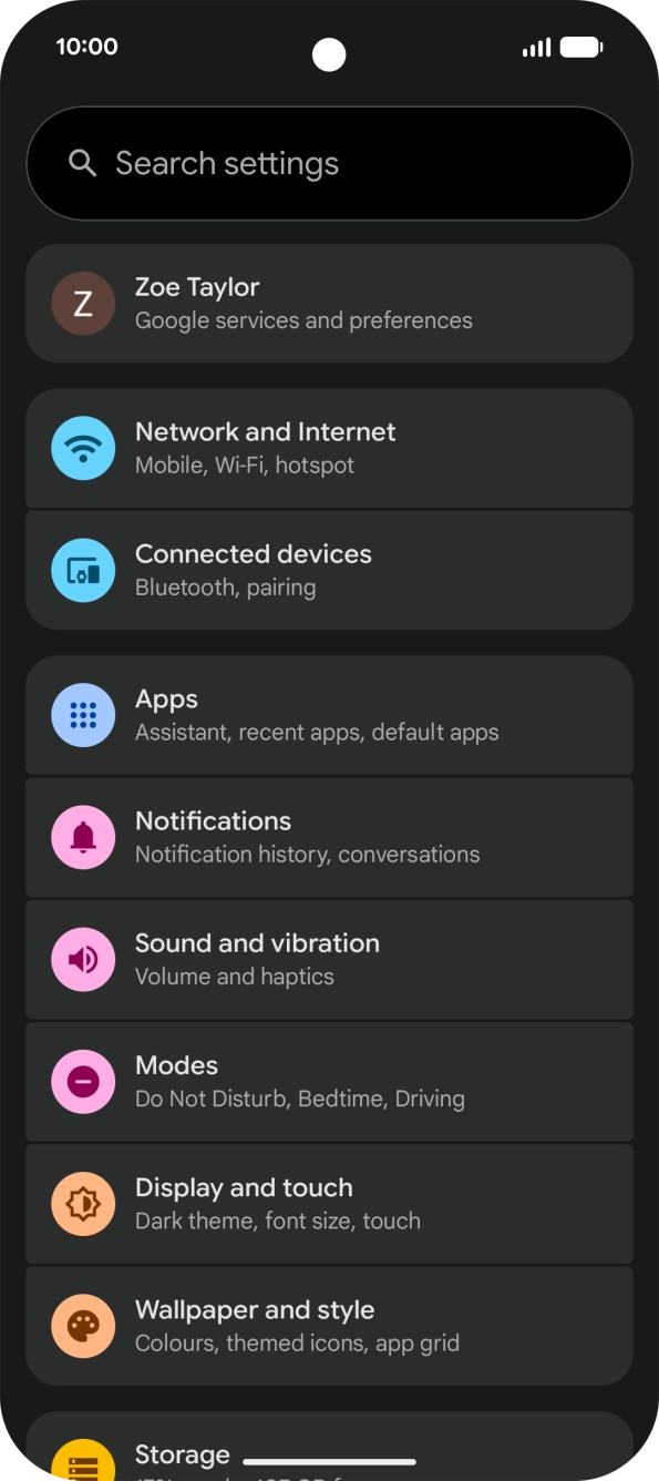 Press Sound and vibration.
