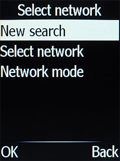 Select Select network and your phone will search for available networks. Select Select network and your phone will search for available networks.