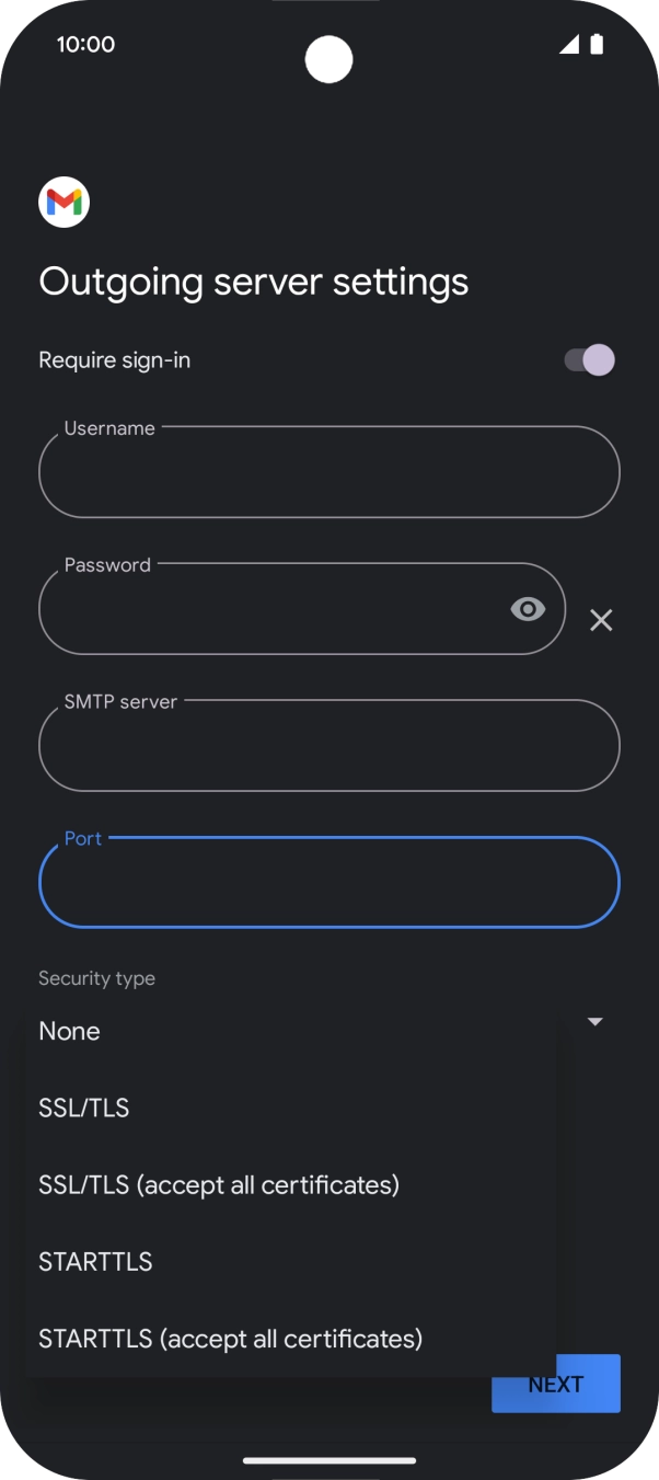 Press SSL/TLS. Press SSL/TLS.