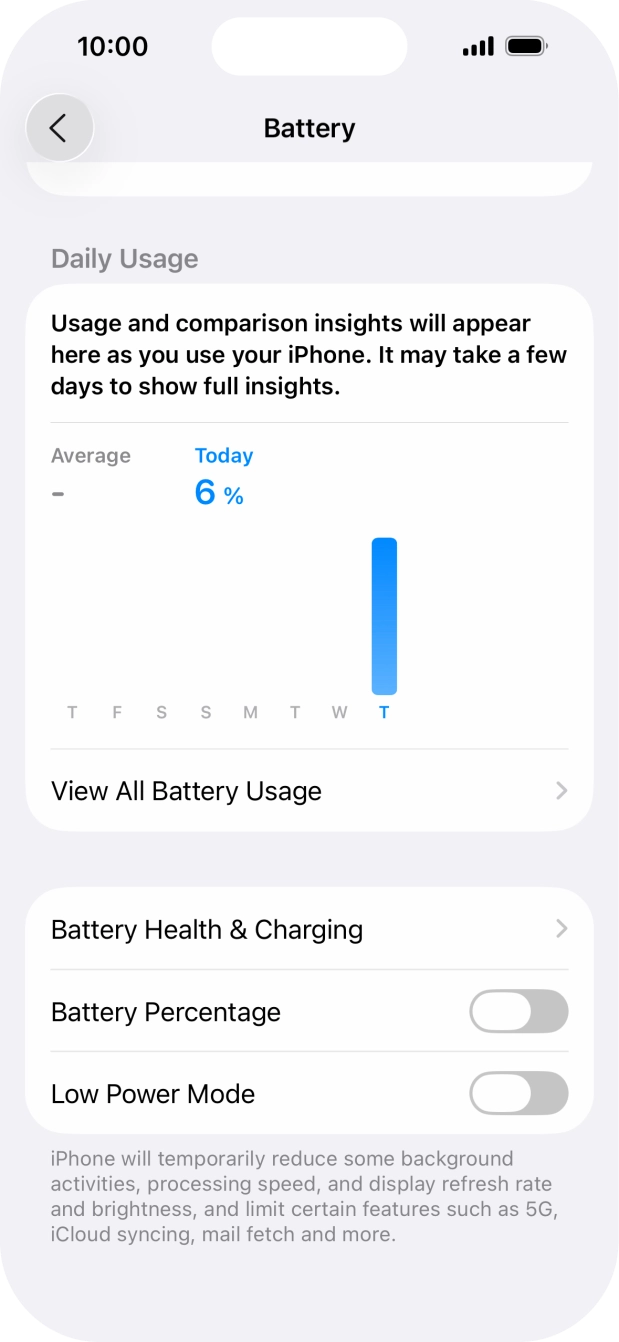Press the indicator next to 'Low Power Mode' to turn on the function.